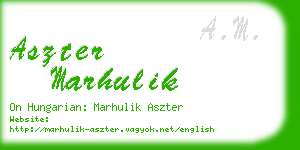 aszter marhulik business card